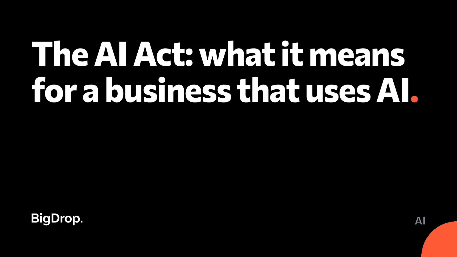 The AI Act: what it means for a business that uses AI