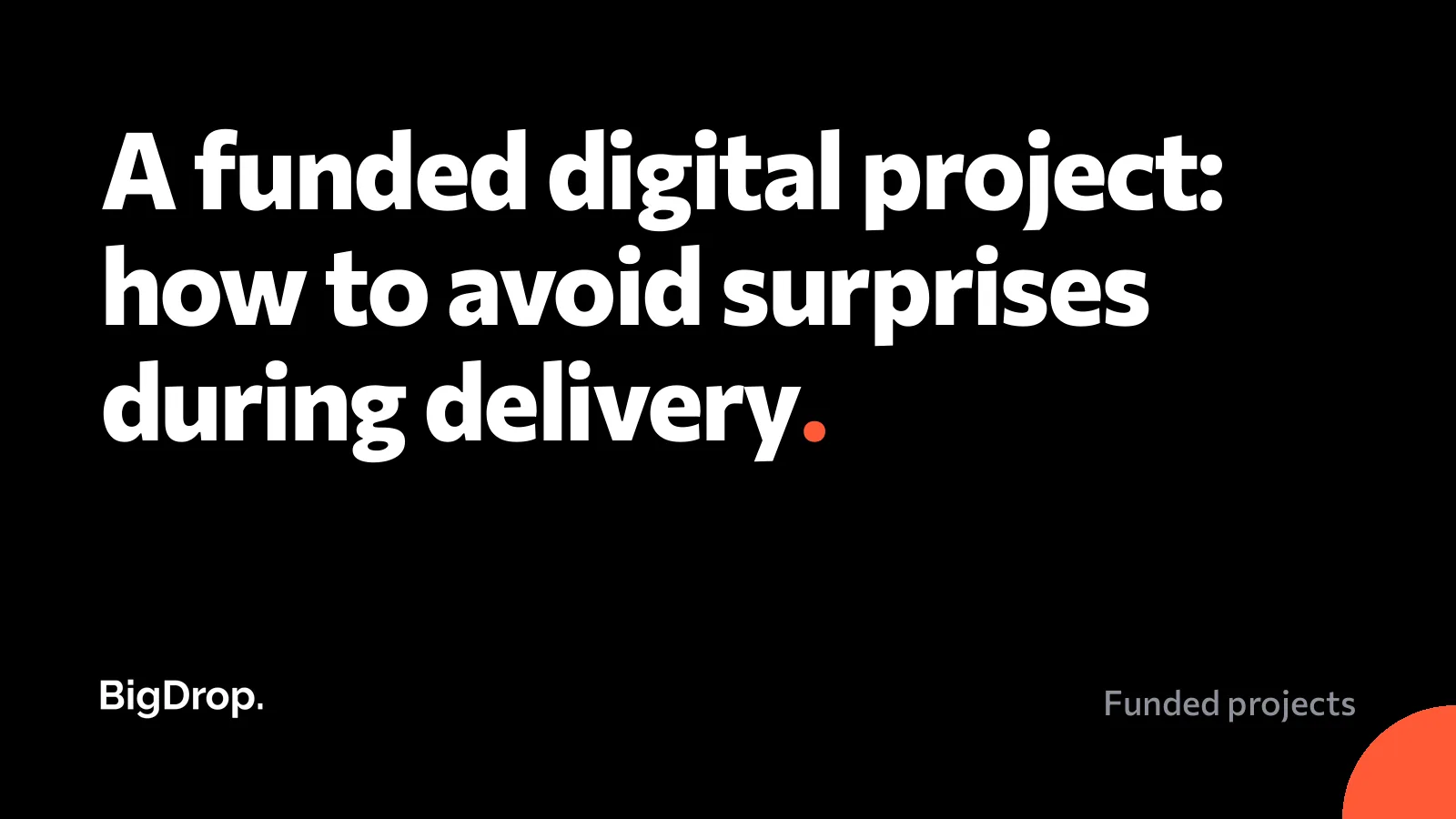 A funded digital project: how to avoid surprises during delivery